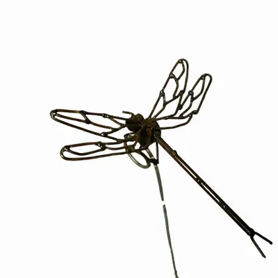 Outdoor decorative accessories - Dragonfly Garden Spike Openwork Wings Recycled Metal - TERRE SAUVAGE