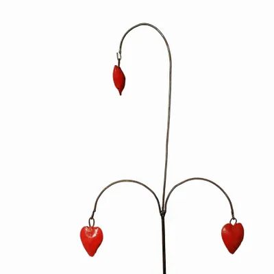 Outdoor decorative accessories - Recycled Metal Hearts Garden Spike 90cm - TERRE SAUVAGE