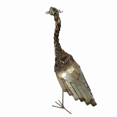 Outdoor decorative accessories - Twisted Heron Recycled Metal Sculpture 45cm - TERRE SAUVAGE