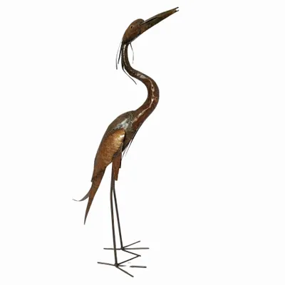 Outdoor decorative accessories - Recycled Metal Sculpture Heron Neck S 90cm - TERRE SAUVAGE