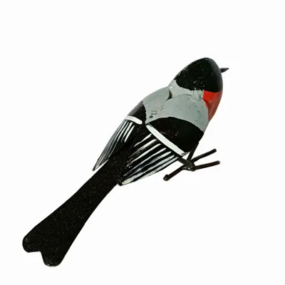 Outdoor decorative accessories - Recycled Metal Sculpture Eurasian Bullfinch 16x7cm - TERRE SAUVAGE