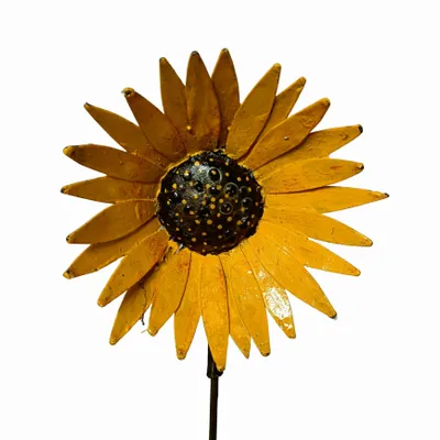 Outdoor decorative accessories - Recycled Metal Sunflower Garden Spike - TERRE SAUVAGE