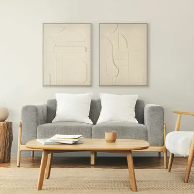 Services - 'Fornells 03 Gris' - Original Painting - 70x90cm - PERSPECTIVA 10