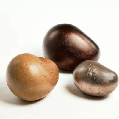Design objects - Ova M Egg Brown, Handmade Sculpture Interior Design Piece, Set of 3 - DV DESIGN