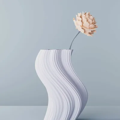 Office design and planning - Vase "Heat Wave" - AURA 3D