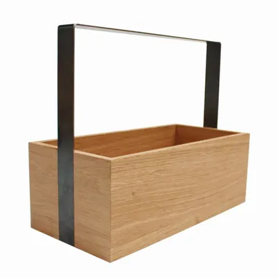 Objets design - Boîte en chêne avec poignée en acier noir - RAUMGESTALT