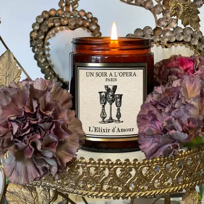 Decorative objects - THE ELIXIR OF LOVE - 100% VEGETABLE SCENTED TRAVEL CANDLE - 140GR - UN SOIR A L'OPERA