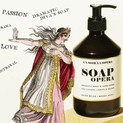 Savons - SOAP OPERA - GEL LAVANT CORPS & MAINS - ROSE & EUCALYPTUS - 490 ML - UN SOIR A L'OPERA