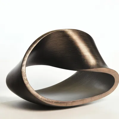 Design objects - Eternal L Matt Line Silver, Handmade Sculpture, Interior Design Piece - DV DESIGN