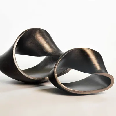 Design objects - Eternal L Matt Line Silver, Handmade Sculpture, Interior Design Piece - DV DESIGN