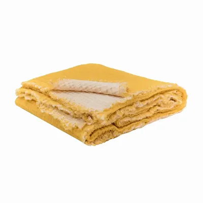 Throw blankets - PORTOFINO two-tone triple gauze cotton plaid 130x180 cm - BED AND PHILOSOPHY