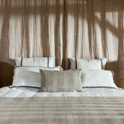 Fabric cushions - CROWN crochet cotton cushion cover 40x60 cm - BED AND PHILOSOPHY