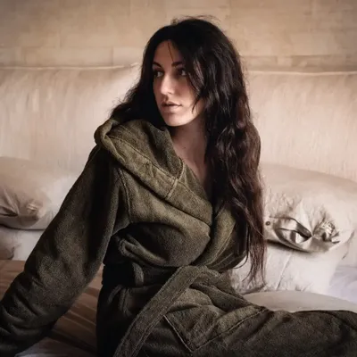 Bathrobes - USHUAIA-SM hooded bathrobe - BED AND PHILOSOPHY