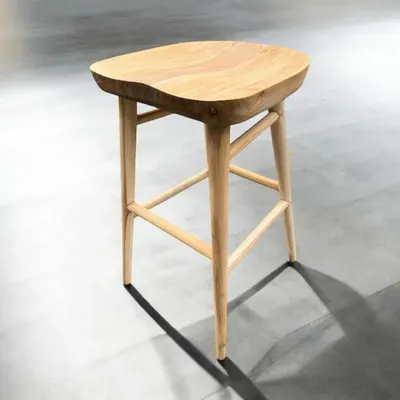 Tabourets - Tabouret de bar en teck (hauteur d'assise 65 cm) - BALINAISA