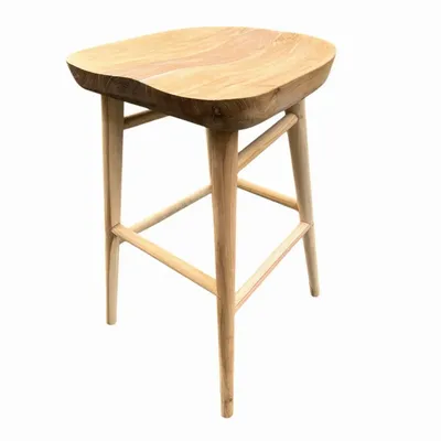 Tabourets - Tabouret de bar en teck (hauteur d'assise 65 cm) - BALINAISA