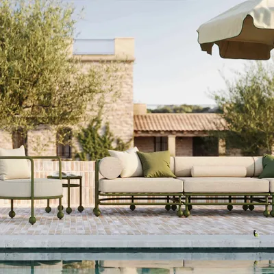 Lawn sofas   - Three seater sofa - FJAKA FURNITURE