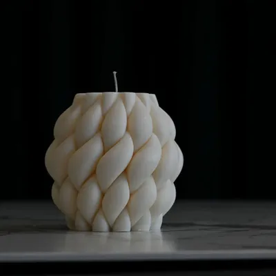 Candles - Twirl Sculptural Candle - Geometric Curved Shape - QUIET