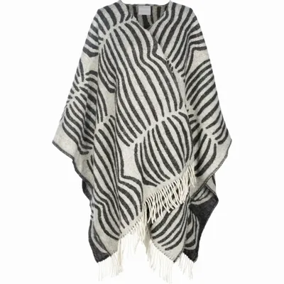 Linge - Poncho en laine Vilja Noir 130x170 cm - PENTIK