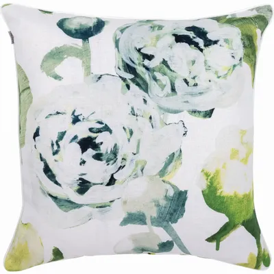 Linge - Housse de Coussin Freesia Demi-lin Vert 45x45 cm - PENTIK