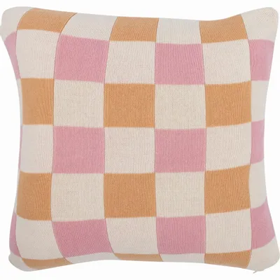 Linge - Housse de coussin Ruutu Rose 45x45 cm - PENTIK