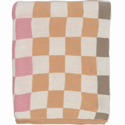 Linge - Couverture Ruutu Rose 130x170 cm - PENTIK