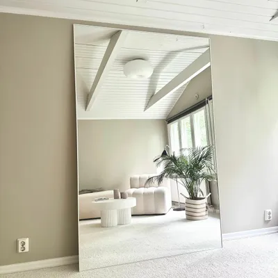 Miroirs - Très grand miroir pleine longueur avec cadre blanc (130 x 220 cm) - SCANDINAVIAN GLASSFACTORY