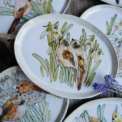 Plats et saladiers - Assiettes ovales en porcelaine artisanale - JANE AND MERY