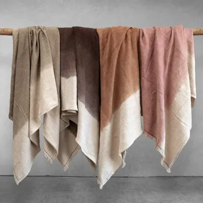 Cushions - Dip & Dye TANDEM cotton plaid 135x220 cm - BED AND PHILOSOPHY
