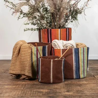 Laundry baskets - TABY3 decorative cotton basket H33xD30 cm - BED AND PHILOSOPHY