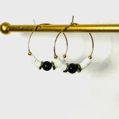 Cadeaux - Boucles d'oreilles Jakarta - acier Inoxydable et pierre naturelle - LILIBELLULE