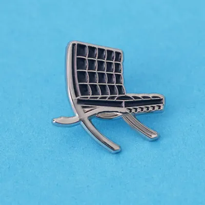 Brooches - Pin Barcelona Chair Black - PINPINPIN.IT