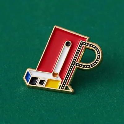 Broches - Dessin d'épinglette d'un pavillon à cigarettes - PINPINPIN.IT