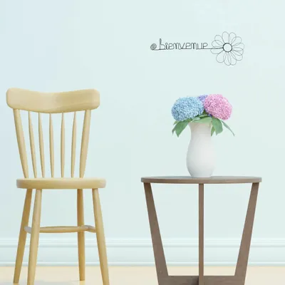 Other wall decoration - Daisy Flower - "Welcome" - Wire Wall Decor - BIJOUX DE MUR