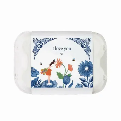 Gifts - Delft Blue Egg Box with 6 Seed Bombs – I Love You - BLOSSOMBS