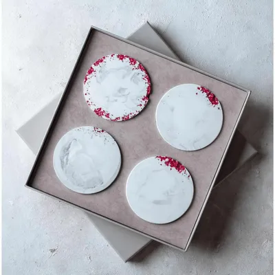 Cosmétiques - Simply Red - Set de Sous-verres en Cristal - ESTI LIVING