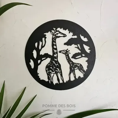 Tableaux - Tableau - Girafe et Bébé - POMME DES BOIS