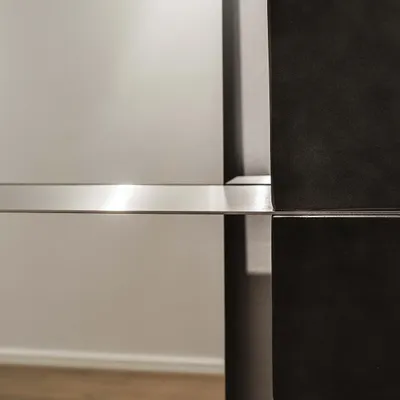 Countertops - Stainless Steel Sideboard with integrated Mirror and Bench - CASE STUDIOS