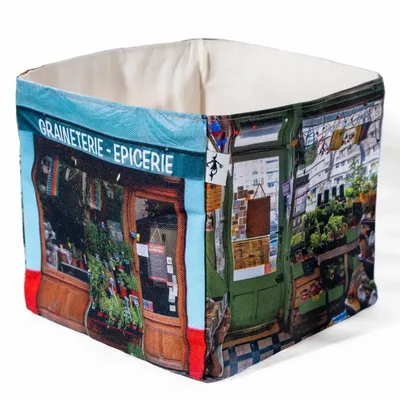 Homewear textile - Boite de rangement Graineterie du marché - MARON BOUILLIE