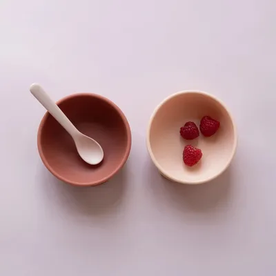 Repas pour enfant - Set 2 Bols ventouse en silicone - Blush / Terracotta - EKOBO