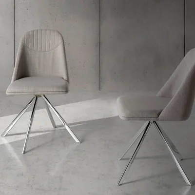 Chairs - Swivel steel Dining table chair - ANGEL CERDÁ