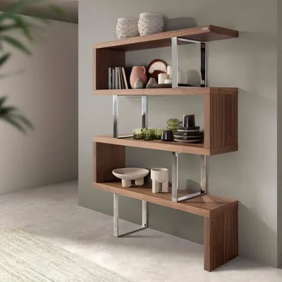 Mobilier et rangements pour bureau - Étagère en noyer et acier - ANGEL CERDÁ