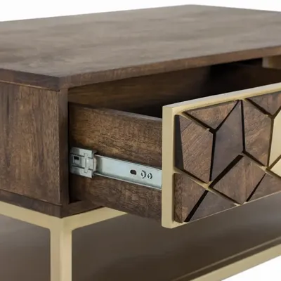 Tables basses - Table basse en bois manguier et métal - GINER Y COLOMER