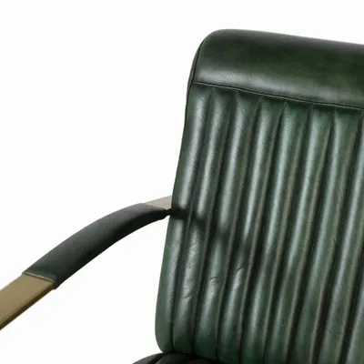 Armchairs - Armchair covered in natural leather with gold metal structure - GINER Y COLOMER