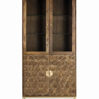 Buffets - Vitrine en bois manguier et métal - GINER Y COLOMER