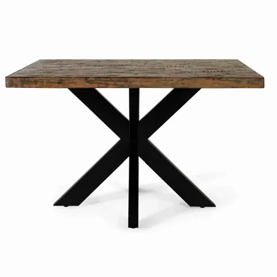 Tables Salle à Manger - Table à manger 4 places en bois recyclé multicolore diamètre 120 - GINER Y COLOMER