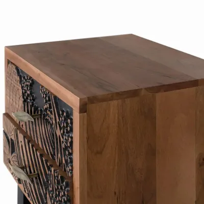 Tables de nuit - Table de chevet bois d'acacia et métal - GINER Y COLOMER