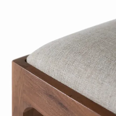 Chaises - Lot de 2 chaises en bois acacia et tissu beige - GINER Y COLOMER