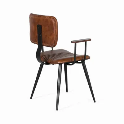 Chairs - Set of 2 chairs with a sturdy black iron tube structure - GINER Y COLOMER