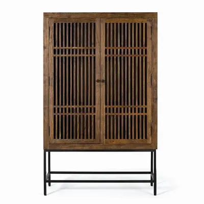 Wardrobe - Acacia wood and metal cabinet - GINER Y COLOMER