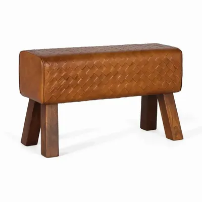 Bancs - Banc recouvert de cuir et pieds en bois massif - GINER Y COLOMER